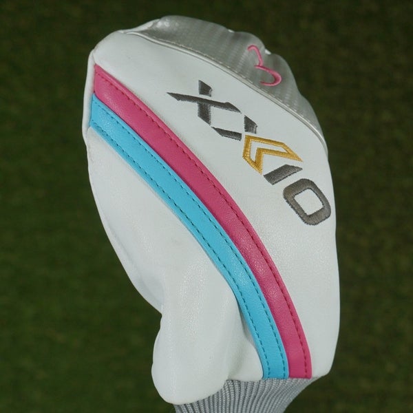 XX10 3 FAIRWAY WOOD HEADCOVER 3W WOMEN'S LADIES SOCK WHITE / GRAY / PINK ~ LOOK!