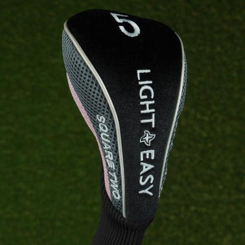 SQUARE TWO LIGHT & EASY 5 FAIRWAY WOOD 5W HEADCOVER LADIES WOMEN SOCK BLACK/PINK