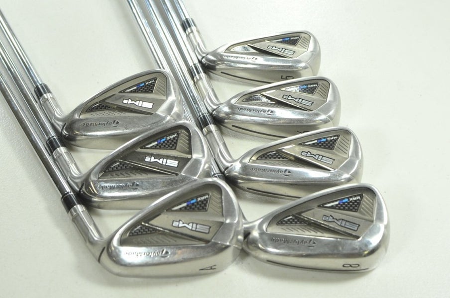 TaylorMade SIM2 Max 5-PW,AW Iron Set Stiff Flex Right KBS MAX MT Steel # 207586