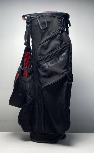 OGIO WOODE Stand Bag Black/Red 9-Way Divide Dual Strap Golf Bag