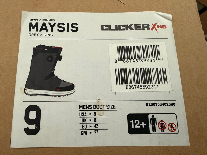 Men's Size M 9.0 (W 10.0) K2 Maysis Snowboard Boots (New)
