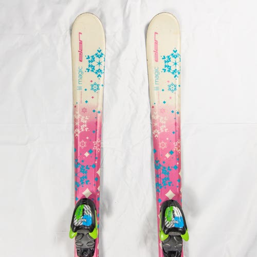 Kid's Elan Lil Magic 140 cm All Mountain Skis With Marker Bindings (Used)