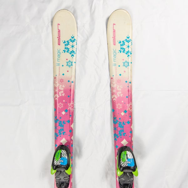 Kid's Elan Lil Magic 140 cm All Mountain Skis With Marker Bindings (Used)