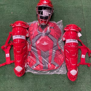 Red & Gray Adult All Star System 7 Axis Catcher's Set (New) CKCCPRO1x