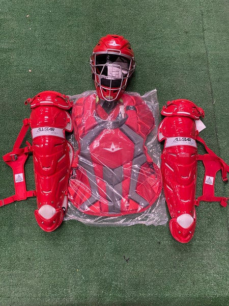 Red & Gray Adult All Star System 7 Axis Catcher's Set (New) CKCCPRO1x