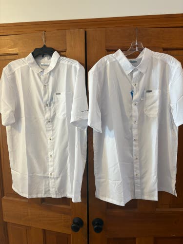 Columbia PFG Fishing Shirt Men’s Large Lot of 2 $100 Retail New