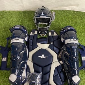 Navy & Gray Adult All Star System 7 Axis Catcher's Set (New) CKCCPRO1