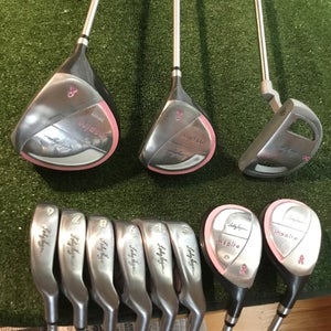 Lady Hogan Inspire Full Set Driver, 3W, 4H, 5H, 6-PW-SW, Putter Graphite Shafts