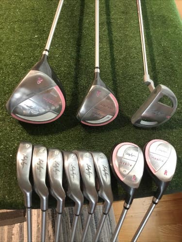 Lady Hogan Inspire Full Set Driver, 3W, 4H, 5H, 6-PW-SW, Putter Graphite Shafts