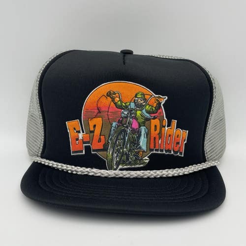 Vintage E-Z Rider Motorcycle Biker Snapback EZ Trucker Hat Cap - NEW OLD STOCK