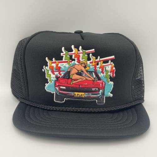 Vintage Foreplay 4-Play Snapback Classic Car Trucker Hat Cap - NEW OLD STOCK