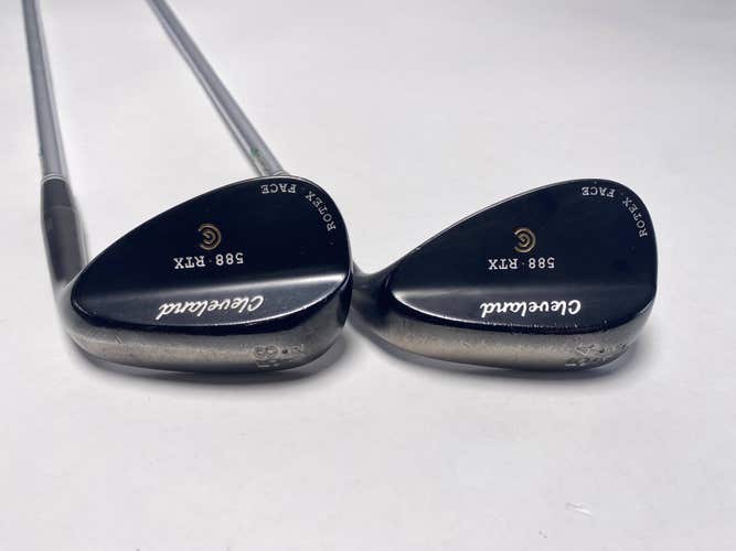 Cleveland 588 RTX 2.0 Black Satin Wedge Set 54* 12 58* 12 DG Wedge Steel Mens RH
