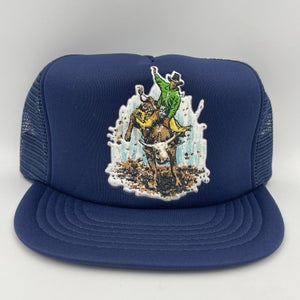 Vintage Bull Rider Rodeo Cowboy Western Trucker Snapback Hat Cap - NEW OLD STOCK