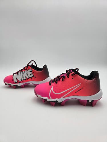 Nike Girls Hyperdiamond 4 Keystone Softball Cleats Youth Pink White (Light Used)