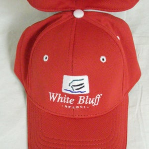 White Bluff Resort Fitted Hat (Red, S/M) Ivory Golf FlexFit Cap New