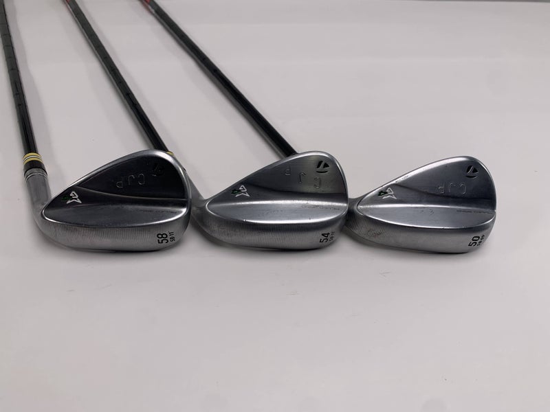 TaylorMade Milled Grind 4 Chrome Wedge Set 50* 9 | 54* 11 | 58* 11 KBS Tour RH