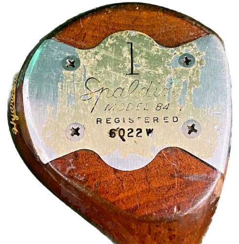 Spalding Model 84 Registered 6022W Persimmon Driver RH Steel 42.5" Good Grip HC