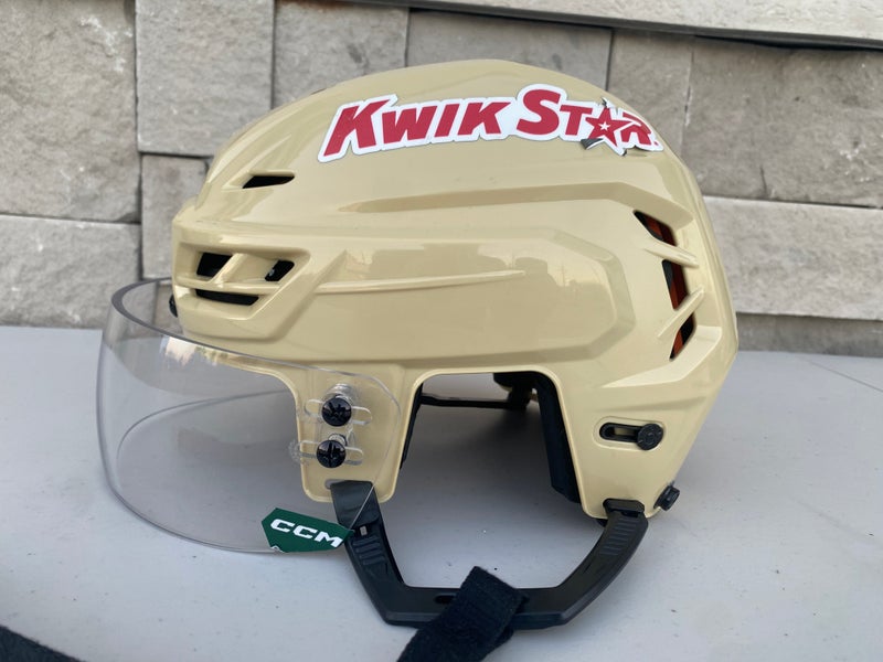 CCM Tacks 710 Pro Stock Hockey Helmet Wheat Beige Small Visor Combo 8571