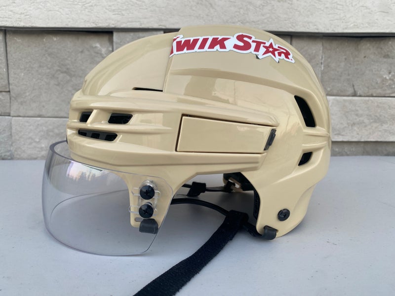 CCM SUPER TACKS X Pro Stock Hockey Helmet Wheat Beige Medium Visor Combo 9586