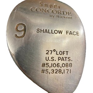 Nickent Super Concorde Shallow Face 9 Wood 27* RH Regular Steel 40" New Mid Grip