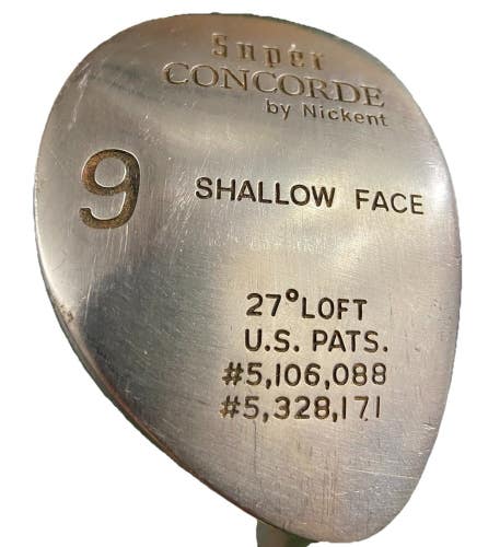 Nickent Super Concorde Shallow Face 9 Wood 27* RH Regular Steel 40" New Mid Grip