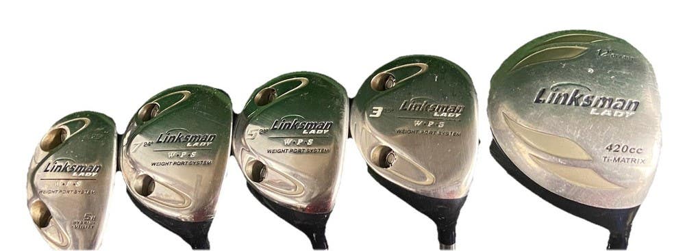 Linksman Lady Wood Set 420cc 12* Driver 3w,5w,7w,5h RH Ladies Graphite New Grips