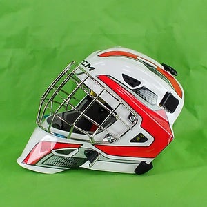Junior CCM Axis F5 Goalie Mask (New)-Red/White Decal