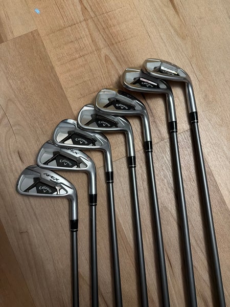 Men's Callaway Apex Right Handed Iron Set Senior Flex (7 Clubs) #5 - #9, PW, GW Graphite Shaft (Used