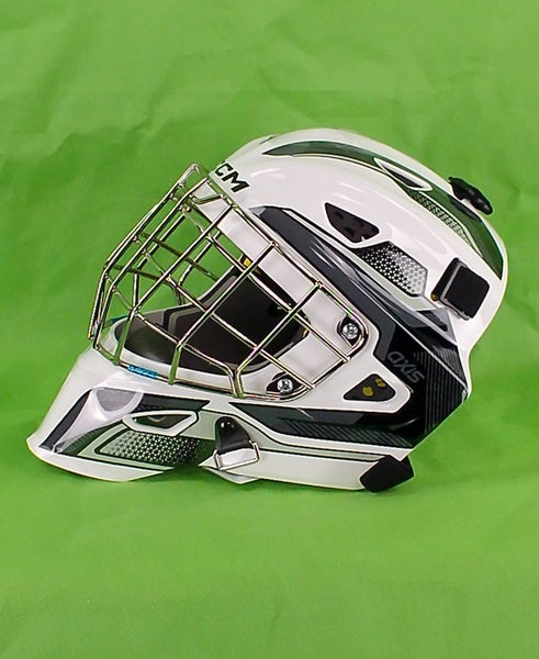 Junior CCM Axis F5 Goalie Mask (New)-Black/White Decal