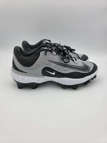 Nike Alpha Huarache Elite 4 Low MCS 'Wolf Grey Dark Smoke Grey' Baseball Cleats Men's Size 8.5
