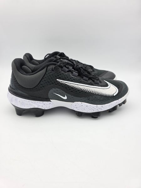 Nike Alpha Huarache Elite 4 Low MCS 'Black Dark Smoke Grey White' Baseball Cleats Men's Size 7.5