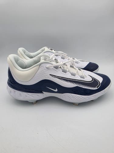 Nike Alpha Huarache Elite 4 Low 'White Midnight Navy' Baseball Cleats Men's Size 14
