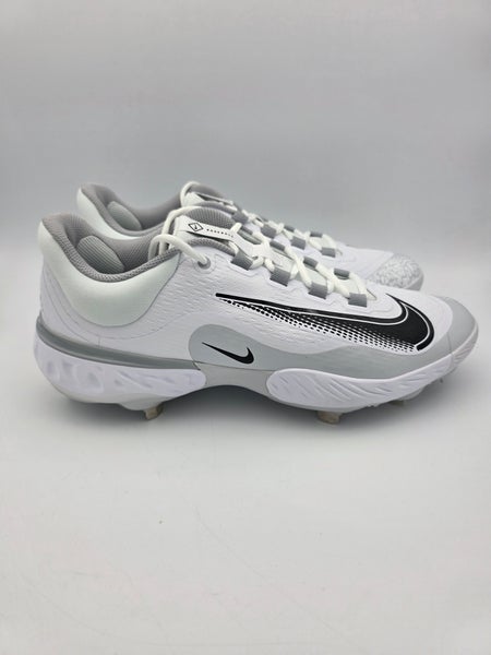 Nike Alpha Huarache Elite 4 Low 'White Black Wolf Grey' Baseball Cleats Men's Size 13