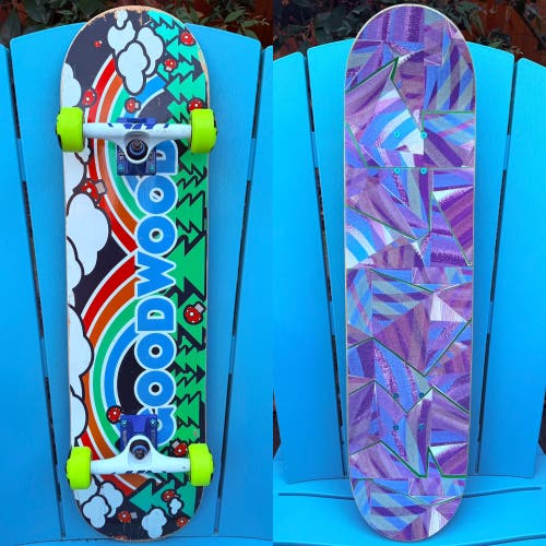 Goodwood Skateboards Double Rainbow Custom Complete Skateboard 8” Thunder Trucks