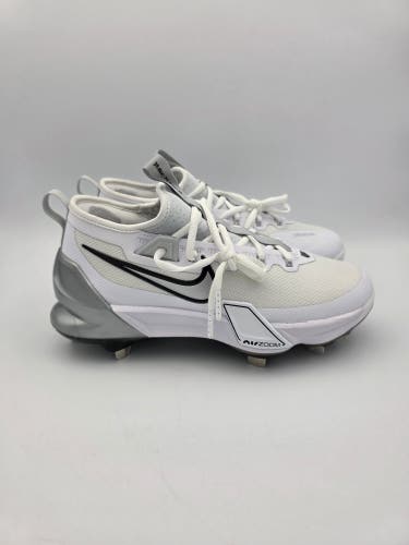 Nike Force Zoom Trout 9 Elite 'White Black Pure Platinum' Baseball Cleats Men's Size 7