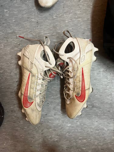 Red Men's Size M 11.5 (W 12.5) Adult Nike Alpha Huarache 8 Elite Mid Top Molded Cleats (Used)