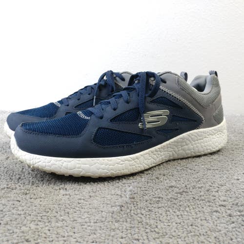 Skechers Burst Mens Size 12 Shoes Walking Running Low Top Blue Leather Mesh
