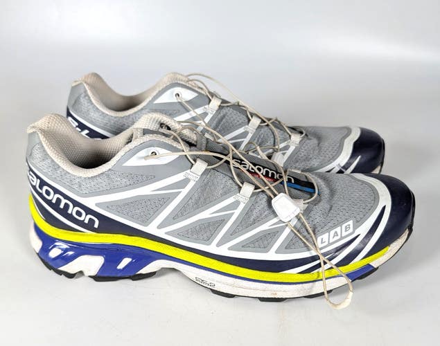 Salomon S-Lab XT-6 Soft Ground Men's Size 12 White Gray Blue Trail Running Shoes