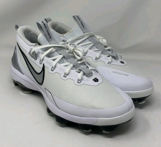 Nike Force Trout 9 Elite MCS 'White Black Metallic Silver' Baseball Cleats Men's Size 13