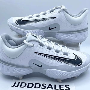 Nike Alpha Huarache Elite 4 Low FD2745-100 White Metal Baseball Cleats Men's Size 9 NEW