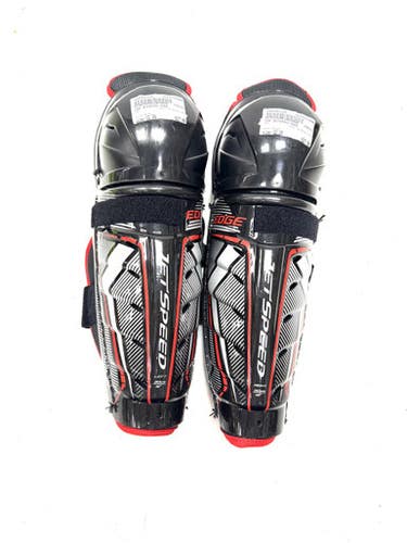 Used CCM JETSPEED EDGE Junior Shin Guards Black 12" 11860-S000302129