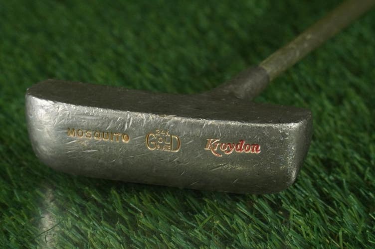 VINTAGE KROYDON MOSQUITO 24K GOLD PLATE BLADE PUTTER 35" RH ~ LOOK!!