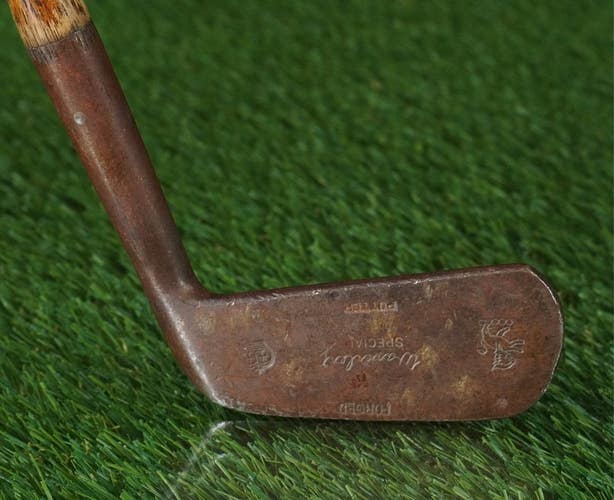 VINTAGE WAVERLY SPECIAL FORGED BLADE PUTTER 35" HEEL SHAFTED HICKORY SHAFT RH