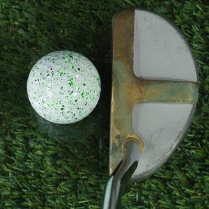 VINTAGE UNIQUE UNBRANDED MALLET PUTTER 35.5" RIGHT HANDED RH OLD MASTER GRIP