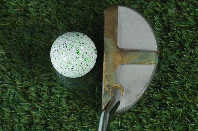 VINTAGE UNIQUE UNBRANDED MALLET PUTTER 35.5" RIGHT HANDED RH OLD MASTER GRIP