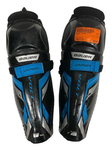 Used Bauer VAPOR Junior Shin Guards Black 9" 11847-S000031678