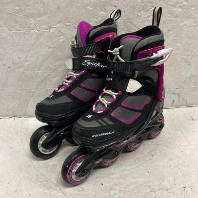 Used Rollerblade SPITFIRE XT G 2-5 Junior Rec Fitness Skates Purple Adjustable 11855-S000196215