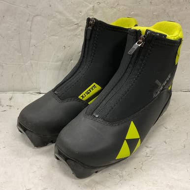 Used Fischer XJ SPRINT Boys NNN XC Ski Boots Black W 05-05.5 / JR 03.5-04 11855-S000196196
