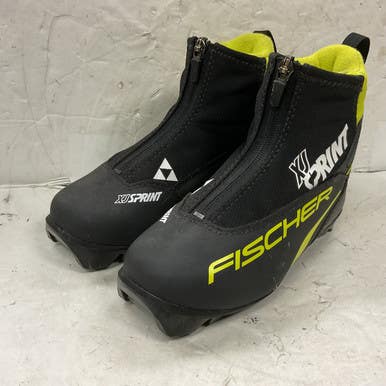 Used Fischer XJ SPRINT Boys NNN XC Ski Boots Black JR-01.5 11855-S000196195