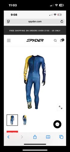$1500 Men's XL Spyder World Cup DH Race Suit (New) FIS Legal